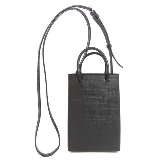 BALENCIAGA Shoulder Bag 593826 Calfskin black Shopping phone Shoulder 2WAY Women Used Authentic