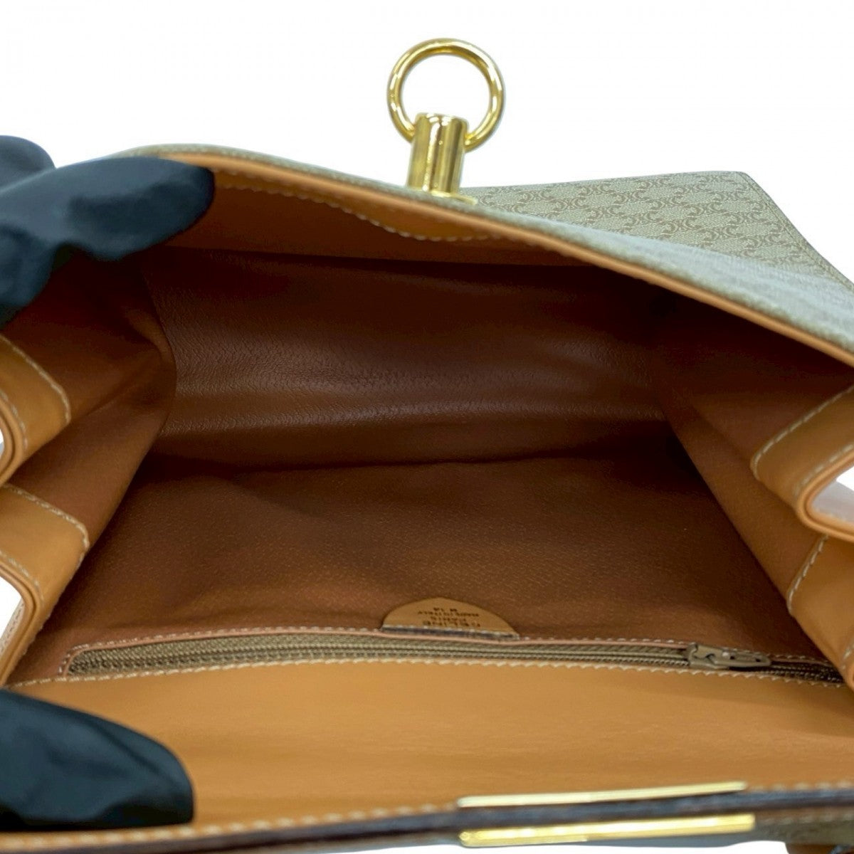 CELINE Shoulder Bag leather beige