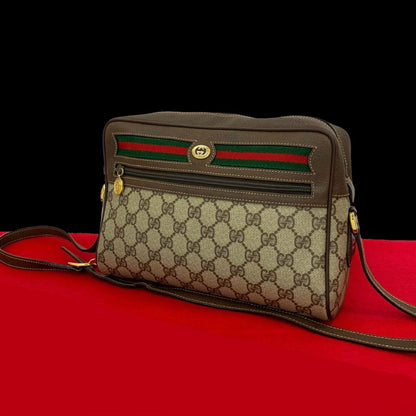 GUCCI Shoulder Bag leather Brown Sherry line