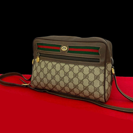 GUCCI Shoulder Bag leather Brown Sherry line