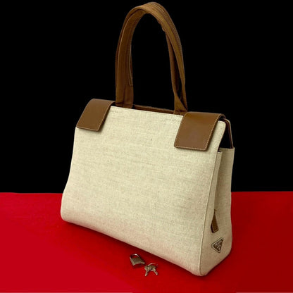 PRADA Handbag canvas Brown
