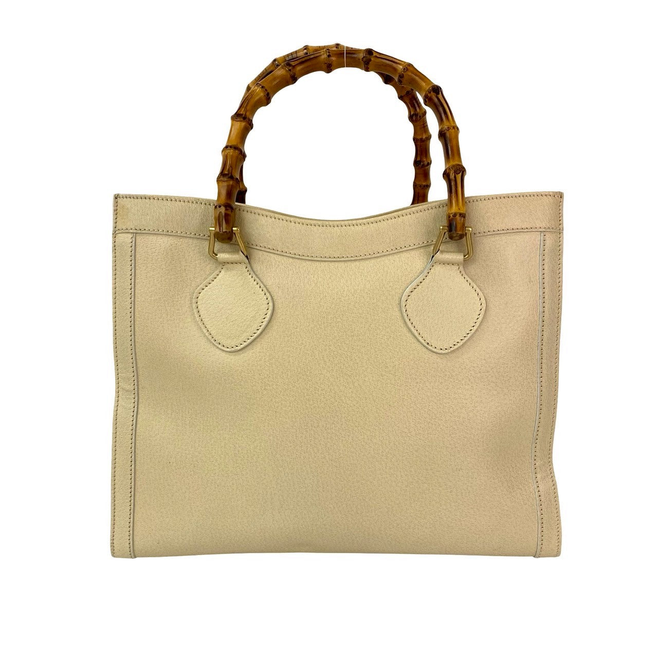 GUCCI Handbag leather beige Bamboo