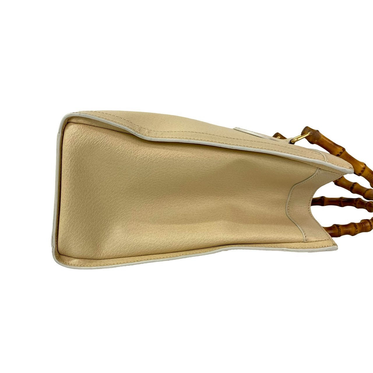 GUCCI Handbag leather beige Bamboo