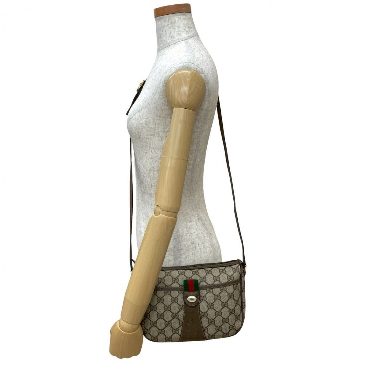 GUCCI Shoulder Bag leather Brown Sherry line