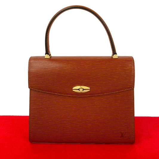 LOUIS VUITTON Handbag Epi Leather Brown Epi Malesherbes