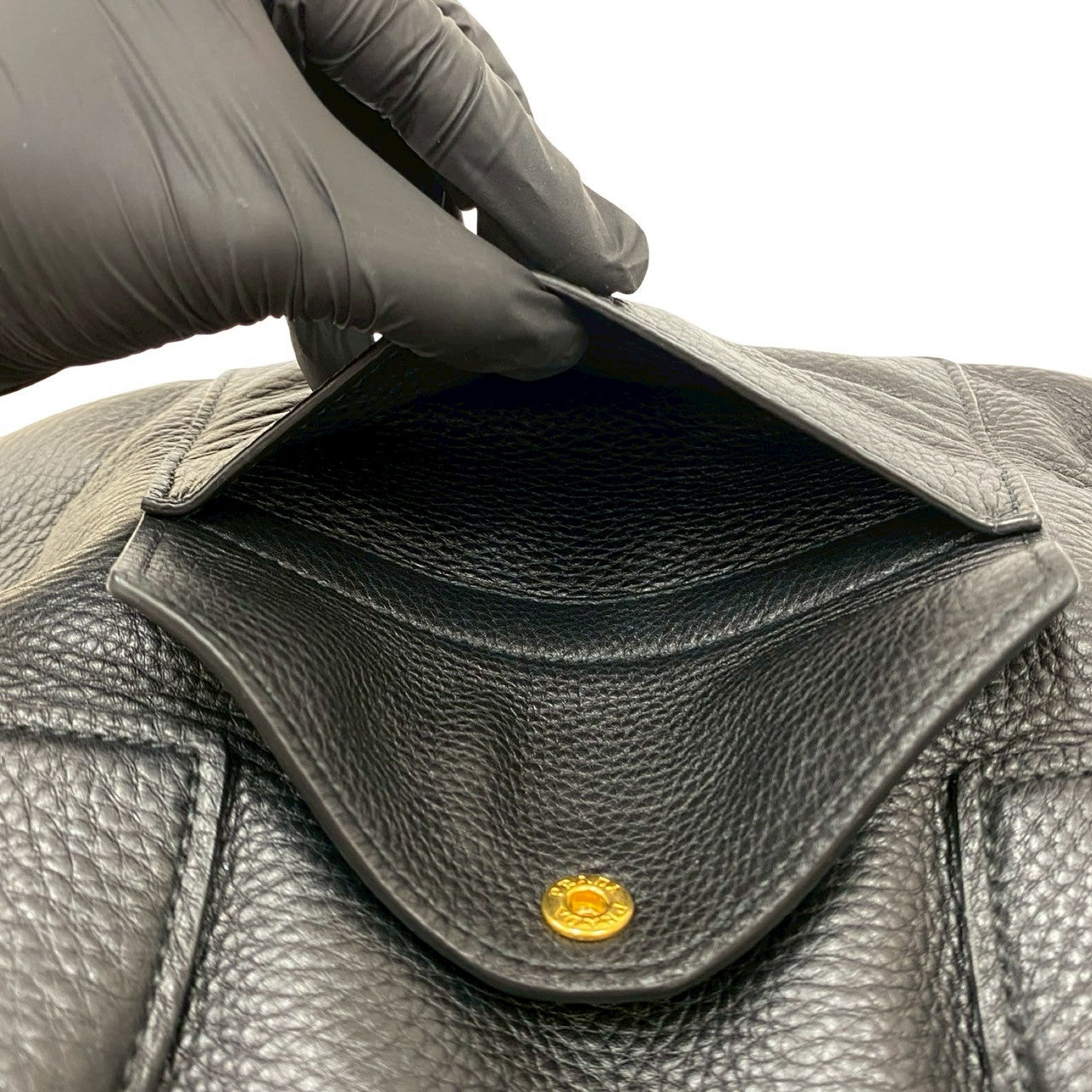 PRADA Shoulder Bag leather black
