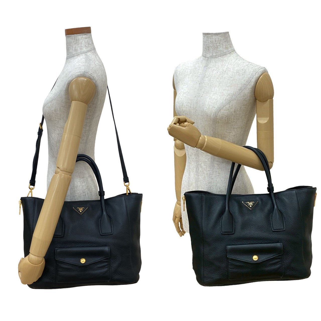 PRADA Shoulder Bag leather black
