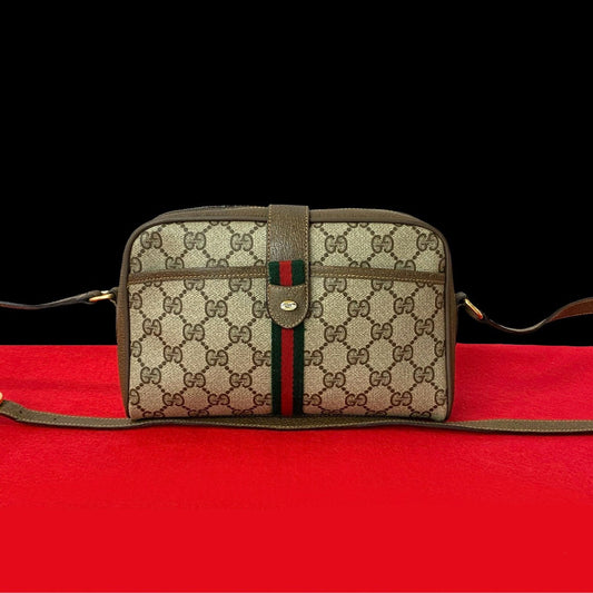 GUCCI Shoulder Bag leather Brown Sherry line