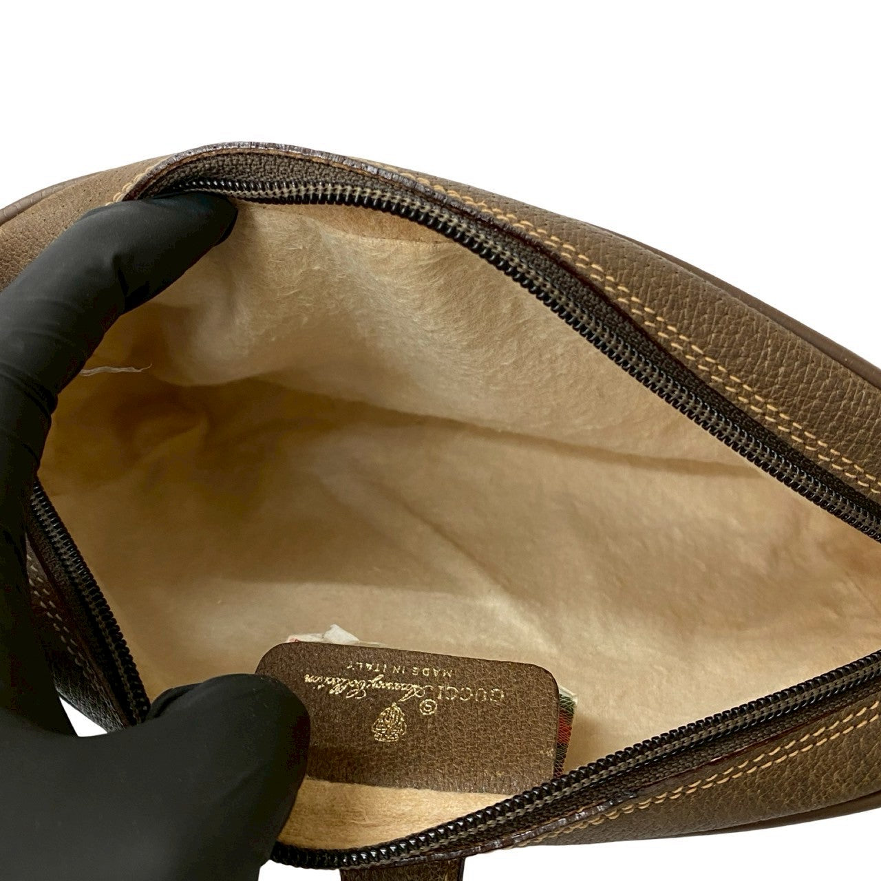 GUCCI Shoulder Bag leather Brown Sherry line