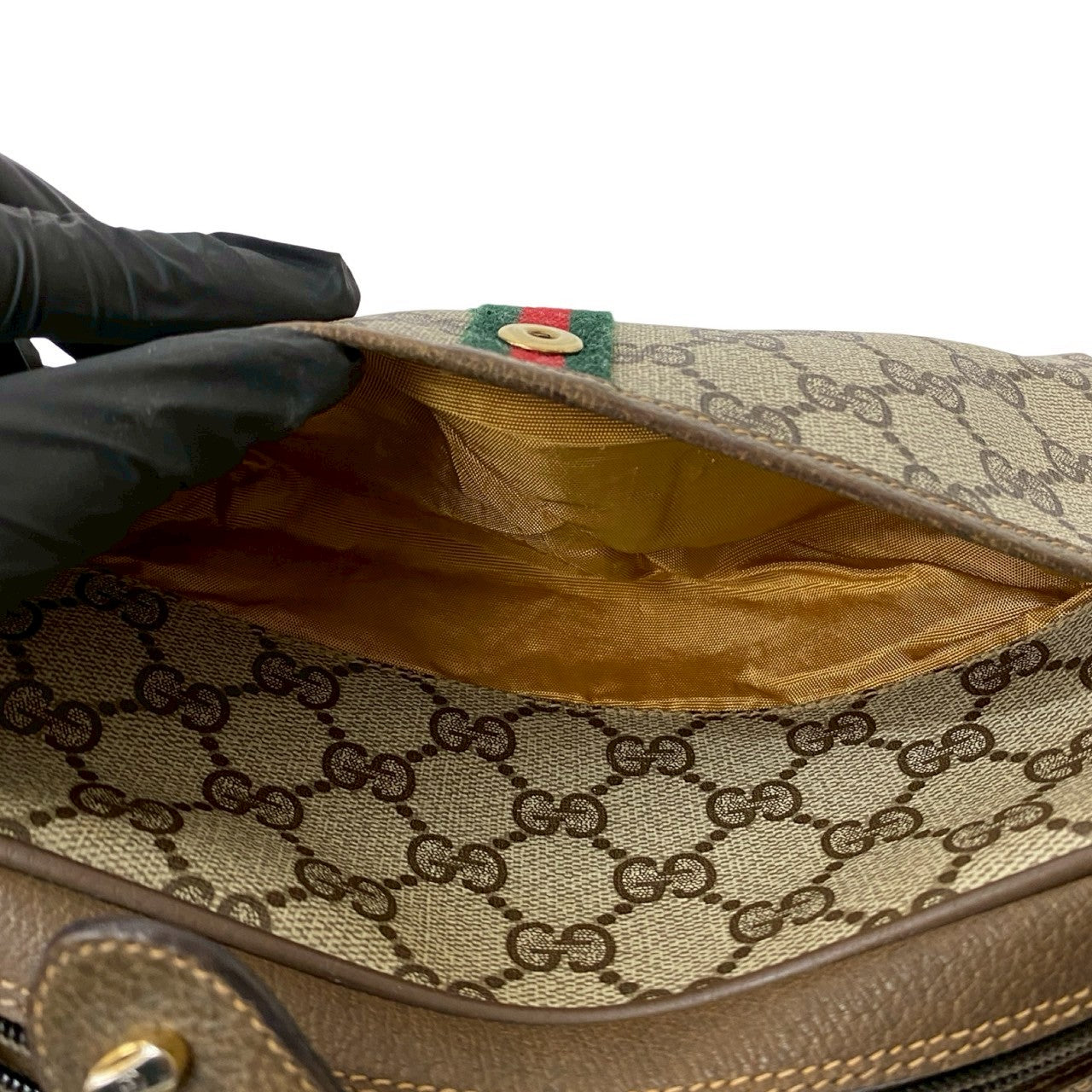 GUCCI Shoulder Bag leather Brown Sherry line