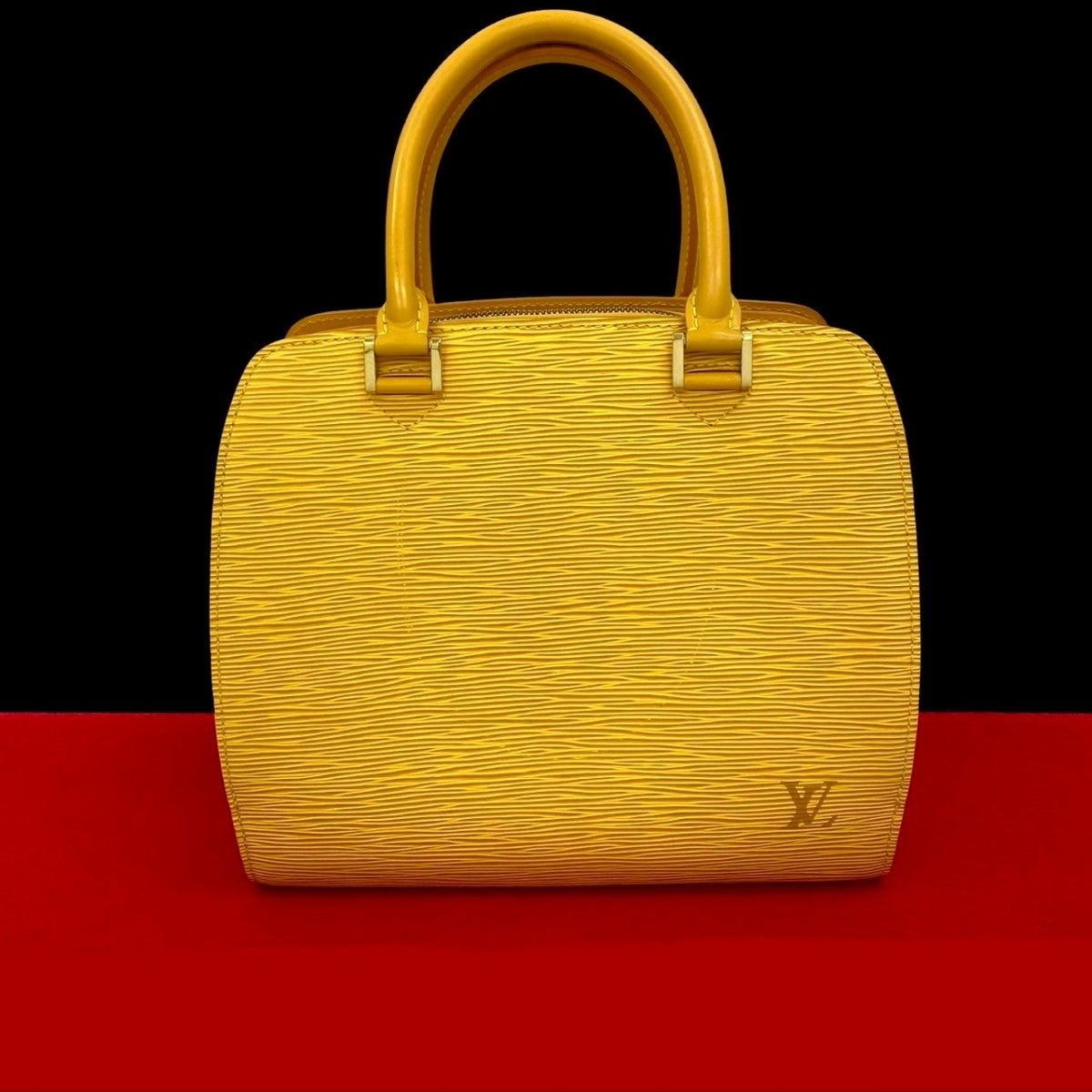 LOUIS VUITTON Handbag leather yellow Epi Ponneuf