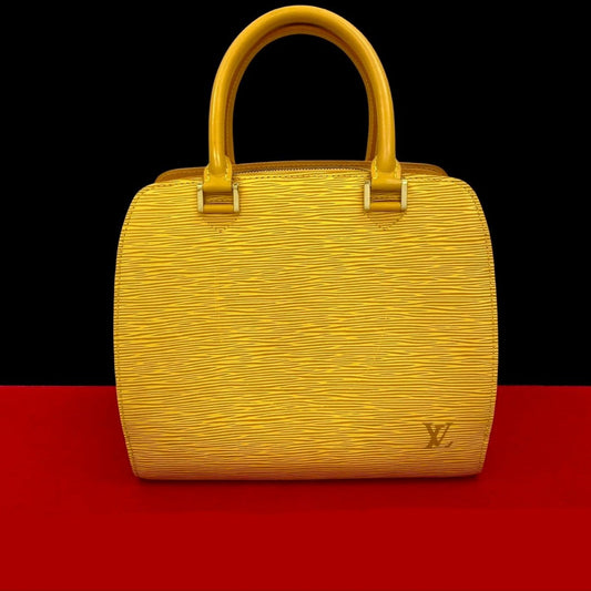 LOUIS VUITTON Handbag leather yellow Epi Ponneuf