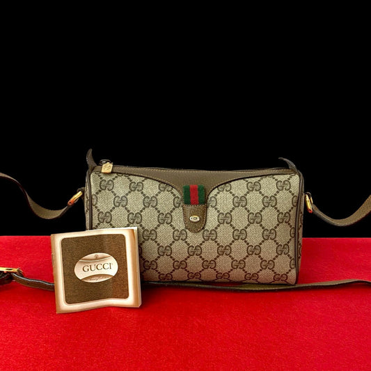 GUCCI Shoulder Bag leather Brown Sherry line