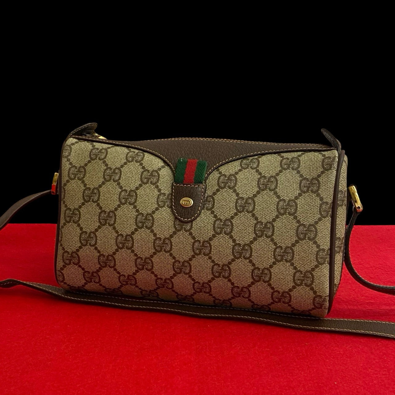 GUCCI Shoulder Bag leather Brown Sherry line