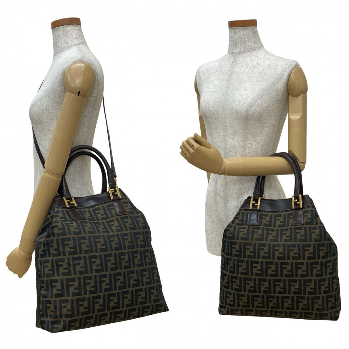 FENDI Shoulder Bag canvas Brown