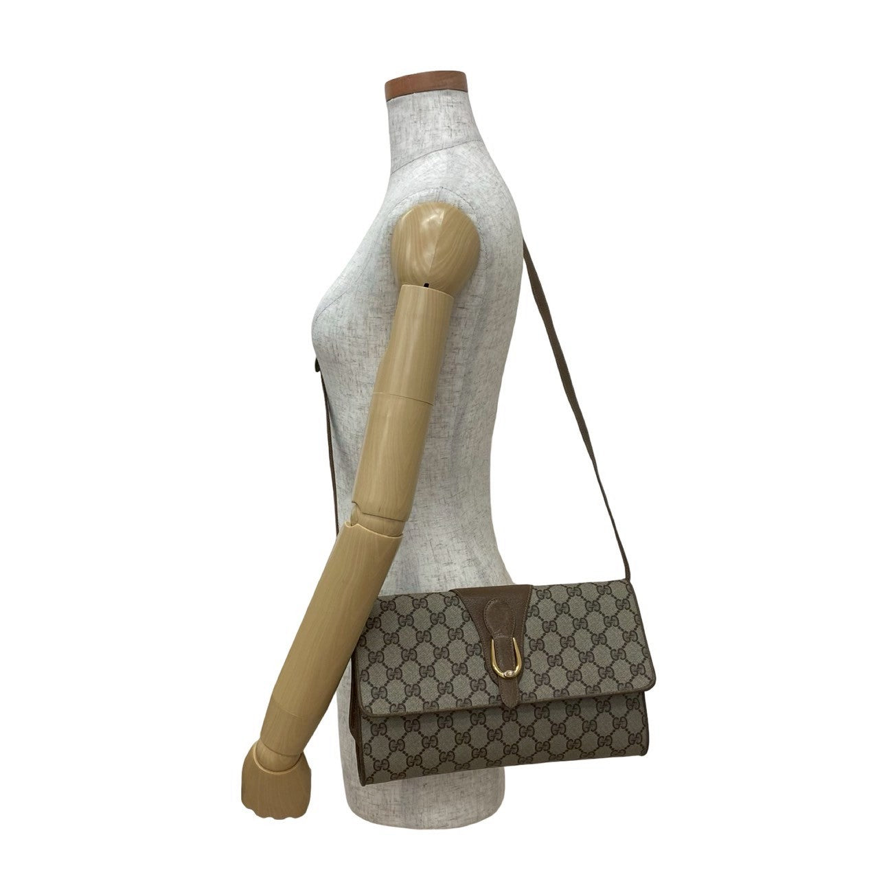 GUCCI Shoulder Bag leather Brown