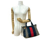 GUCCI Handbag canvas Navy Sherry line