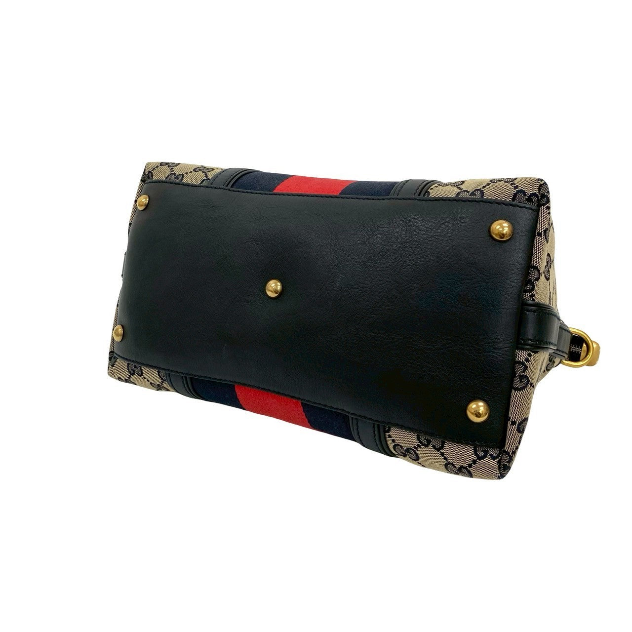 GUCCI Handbag canvas Navy Sherry line