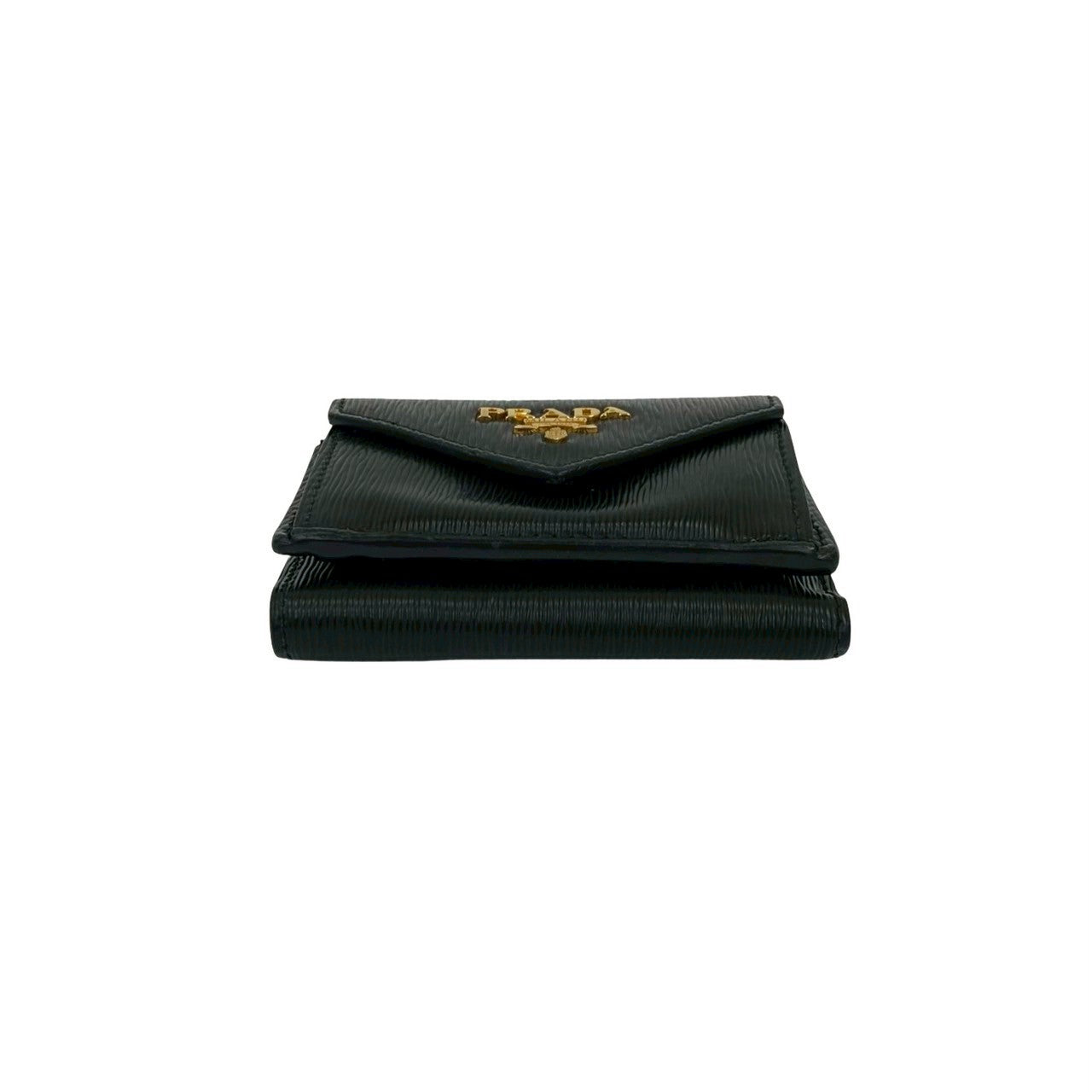 PRADA Tri-fold wallet leather black