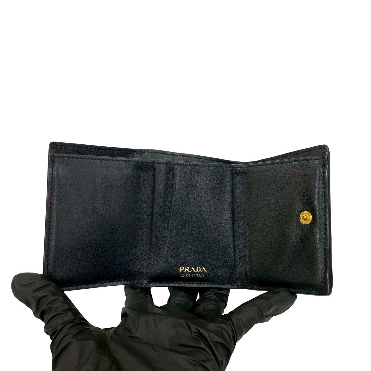 PRADA Tri-fold wallet leather black