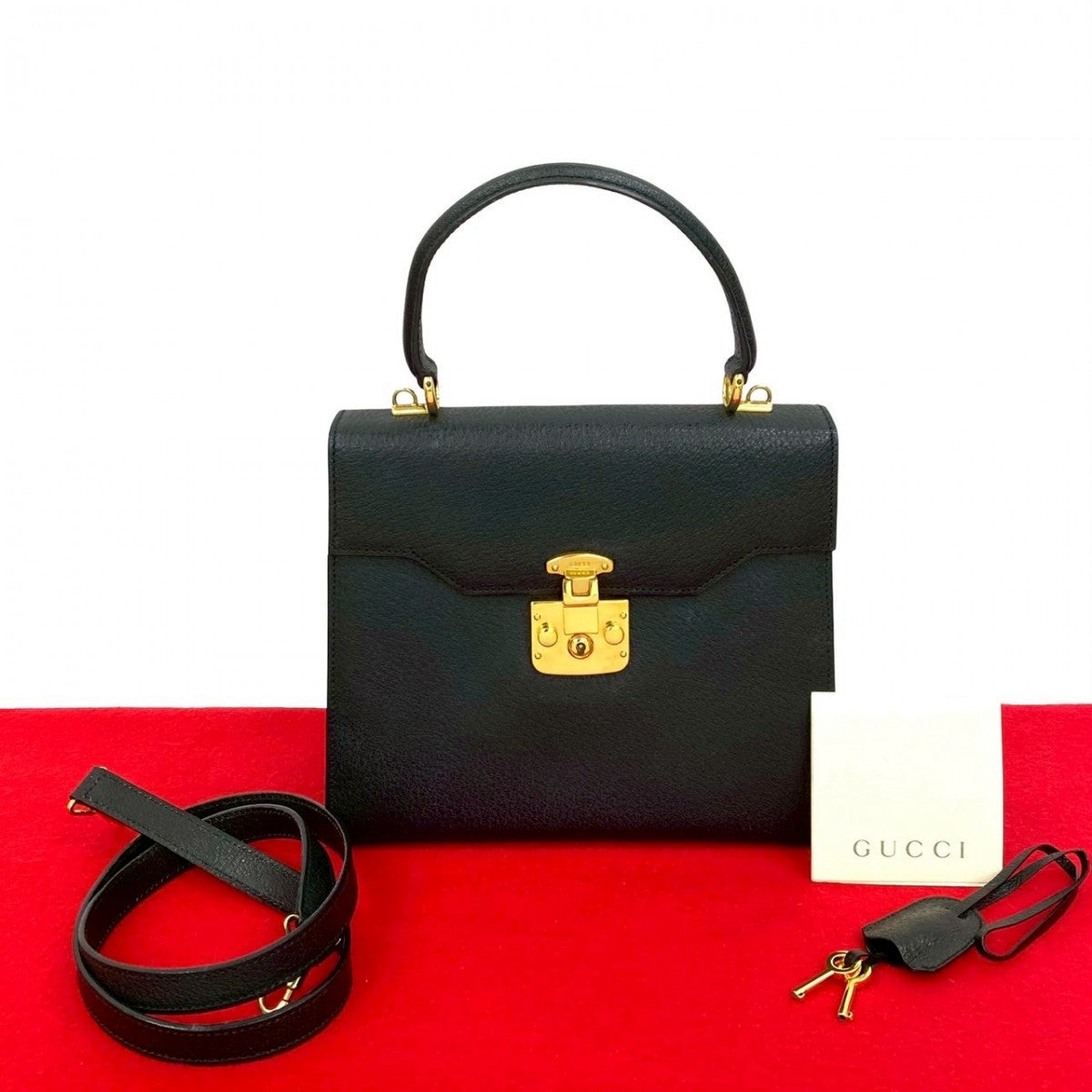 GUCCI Shoulder Bag leather black