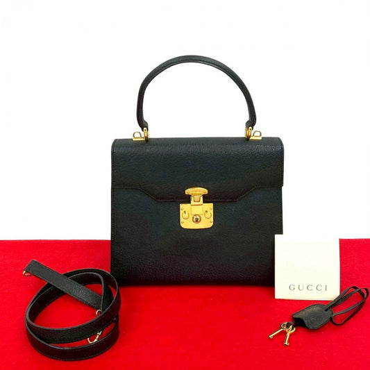 GUCCI Shoulder Bag leather black
