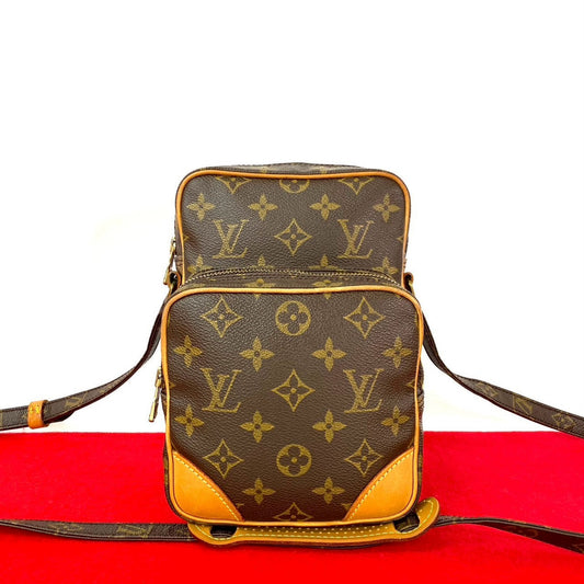 LOUIS VUITTON Shoulder Bag leather Brown Monogram Amazone