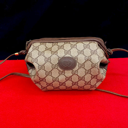 GUCCI Shoulder Bag leather Brown