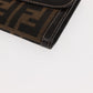 FENDI Zucca Canvas Long Wallet Black Brown