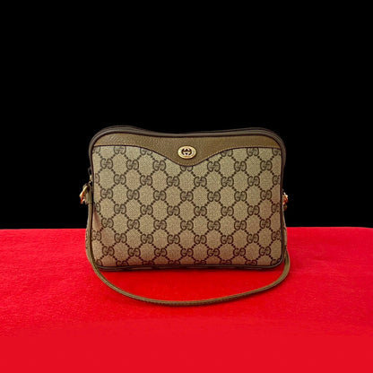 GUCCI Shoulder Bag leather Brown