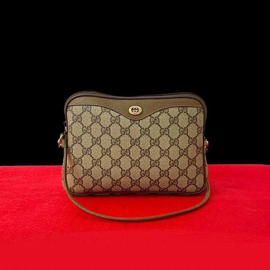 GUCCI Shoulder Bag leather Brown