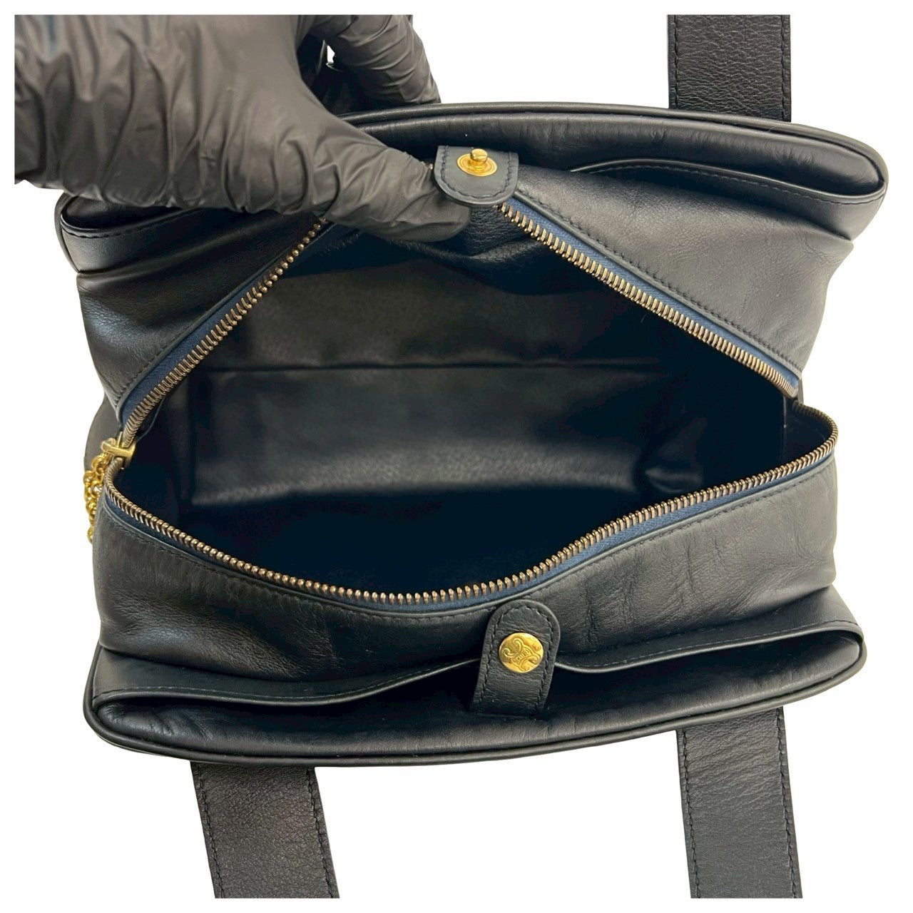 CELINE Handbag leather Navy