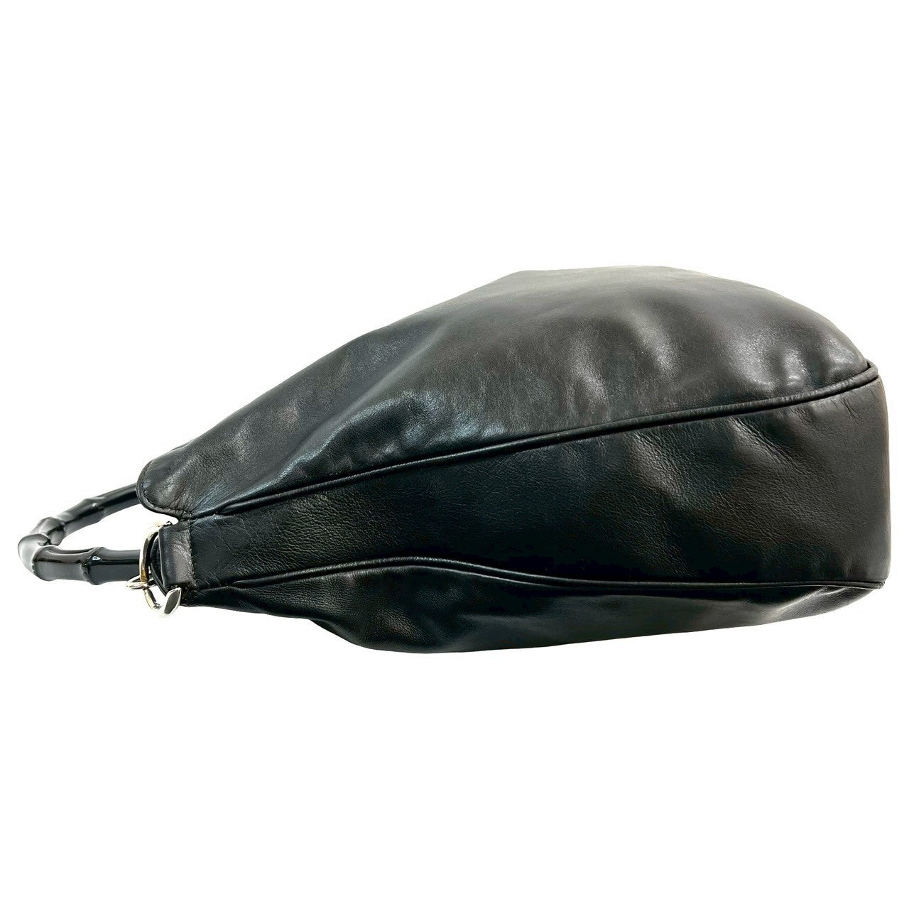 GUCCI Shoulder Bag leather black Bamboo