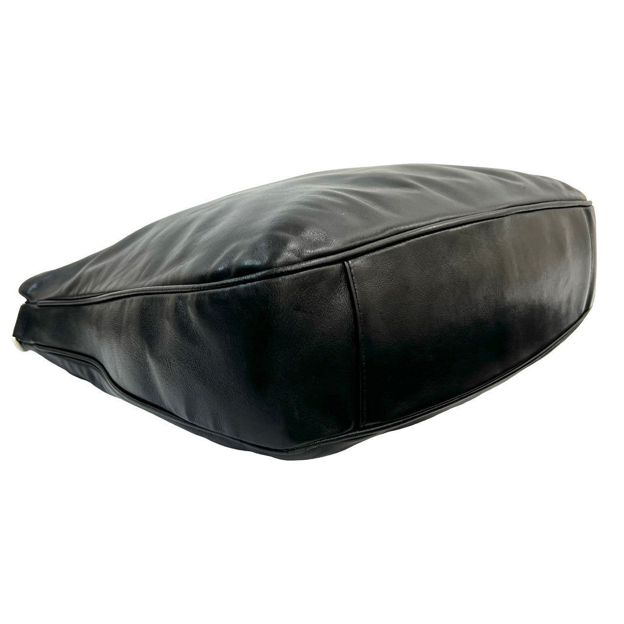 GUCCI Shoulder Bag leather black Bamboo