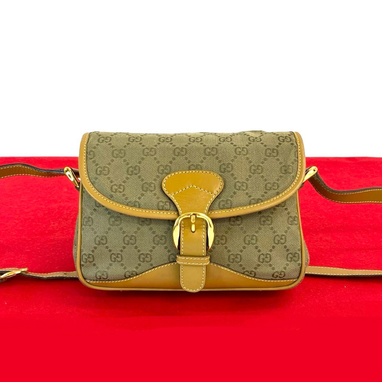 GUCCI Shoulder Bag canvas Brown