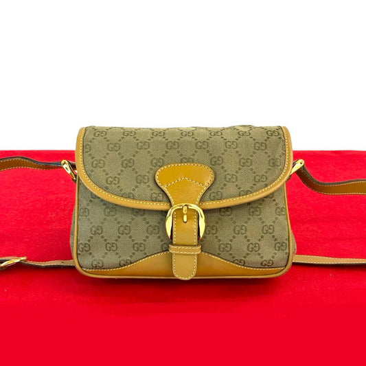 GUCCI Shoulder Bag canvas Brown