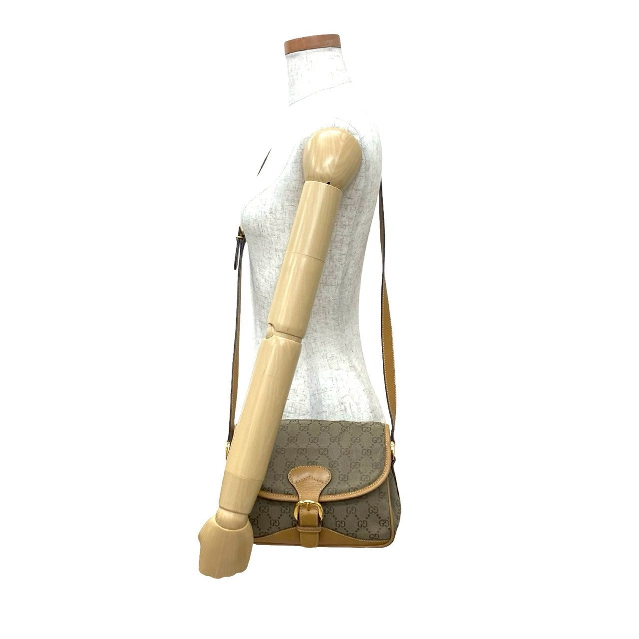 GUCCI Shoulder Bag canvas Brown