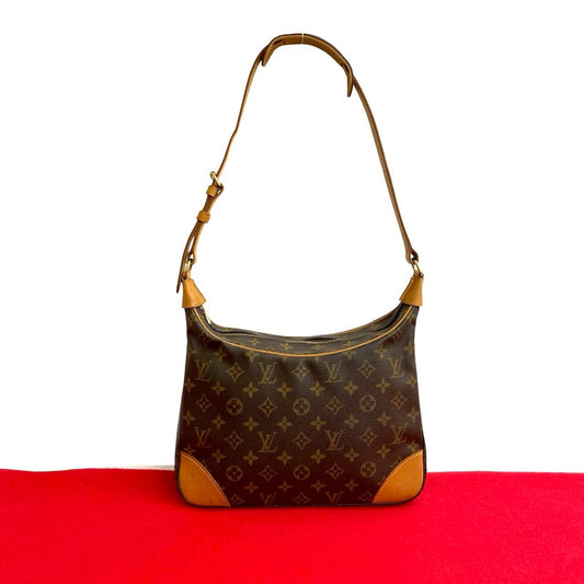LOUIS VUITTON Shoulder Bag leather Brown Monogram Boulogne