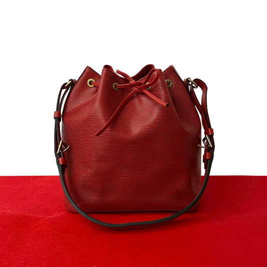 LOUIS VUITTON Shoulder Bag leather Red Epi Petit Noe
