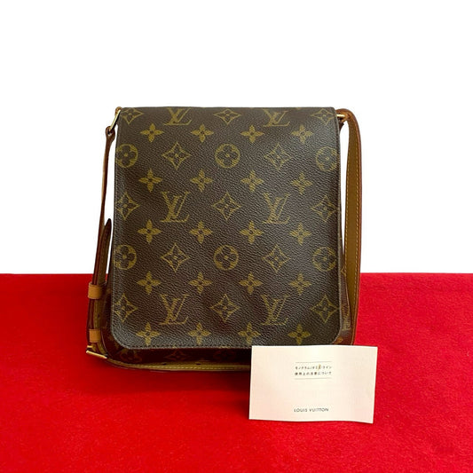 LOUIS VUITTON Shoulder Bag leather Brown Monogram Musette Salsa