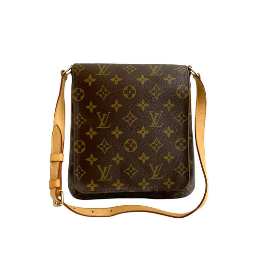 LOUIS VUITTON Shoulder Bag leather Brown Monogram Musette Salsa