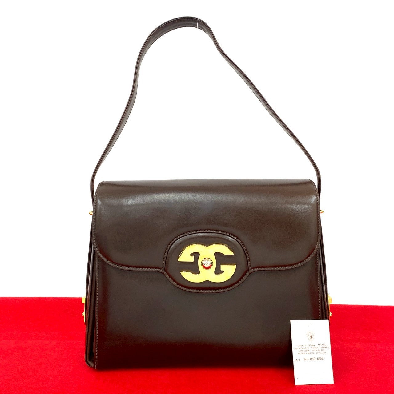 GUCCI Shoulder Bag leather Brown