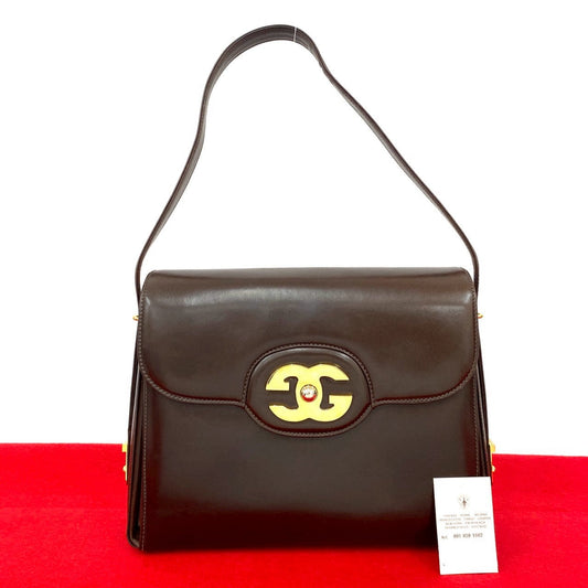 GUCCI Shoulder Bag leather Brown