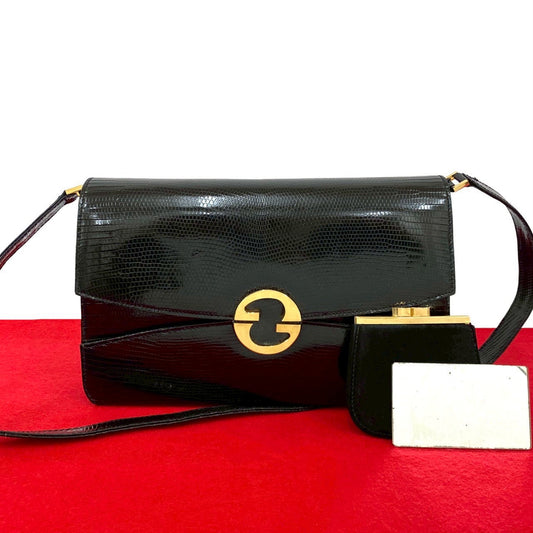 GUCCI Shoulder Bag leather black