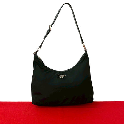 PRADA Shoulder Bag leather black