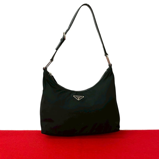 PRADA Shoulder Bag leather black