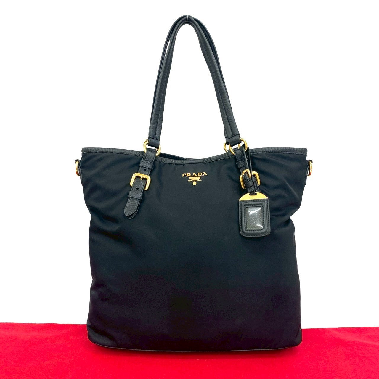 PRADA Tote Bag leather black