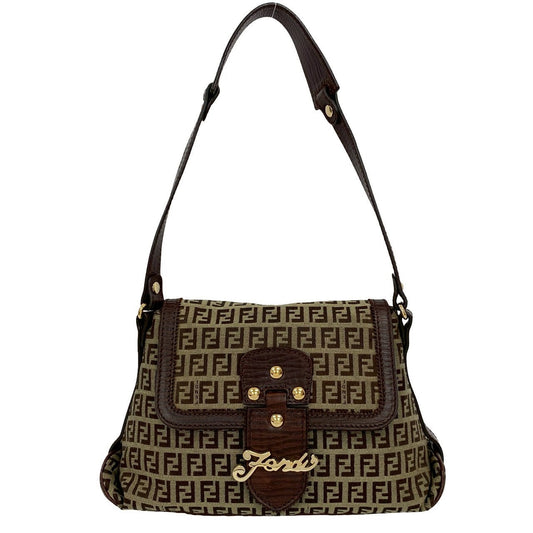 FENDI Shoulder Bag leather Brown