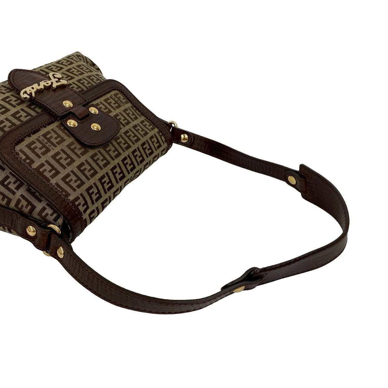 FENDI Shoulder Bag leather Brown