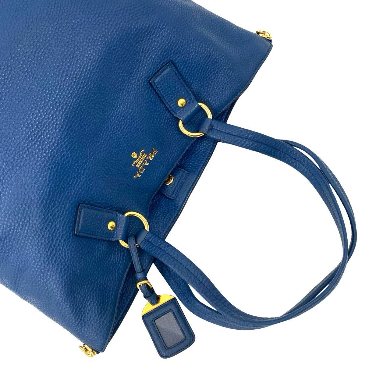 PRADA Tote Bag leather blue